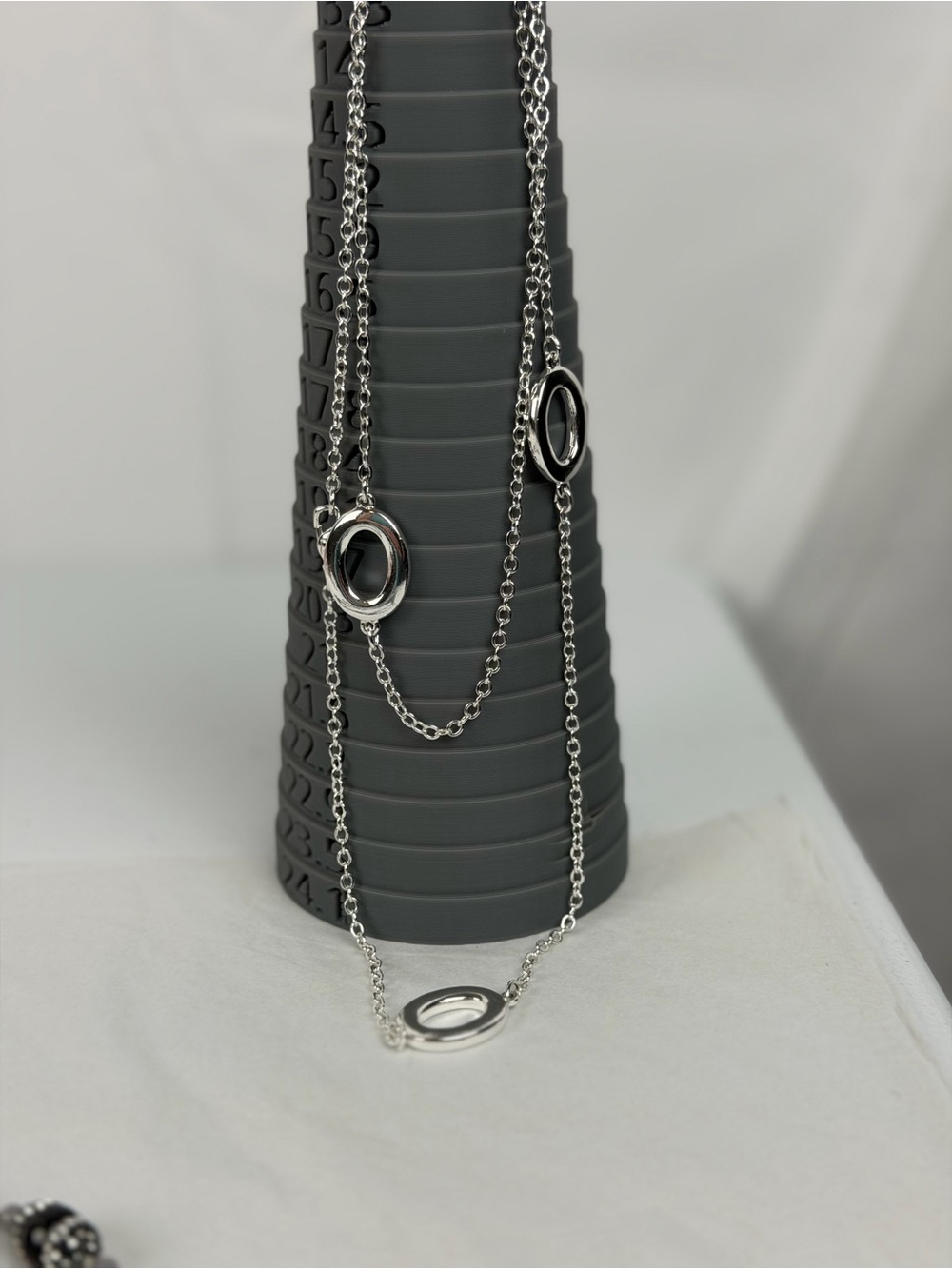 Silver Body Chain Necklace with Oval Links – Adjustable